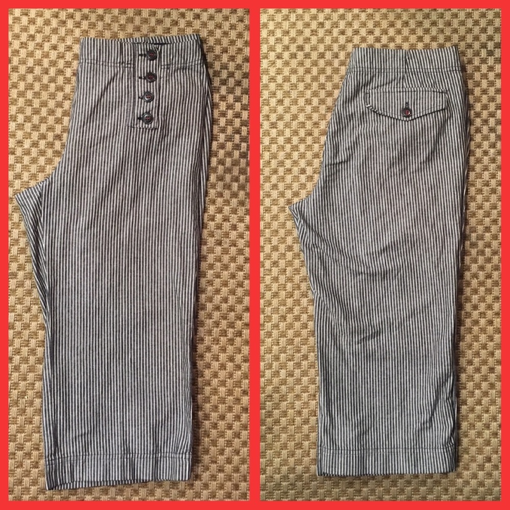 Adorable and sexy high waisted pinstripe capris